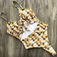 Сексуальный галстук-бабочка с принтом Цельный купальник с высоким вырезом купальник женские трусики Монокини узел трикини лето Леопард пляжная одежда боди