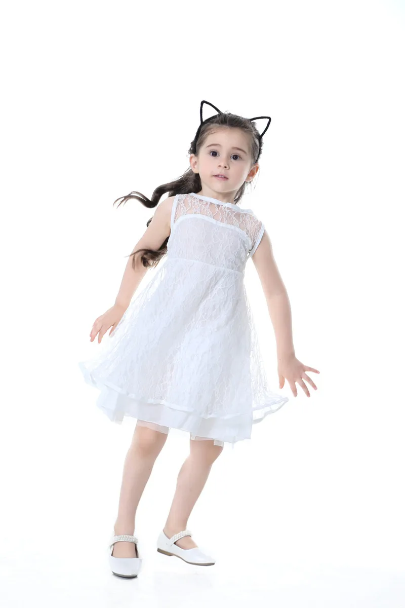 Girls Princess Dresses Summer 2019 Teenager Lace Cutout Open Back Sleeveless Dress Kids Casual Clothes Dress For 4-12 Years Old (3)