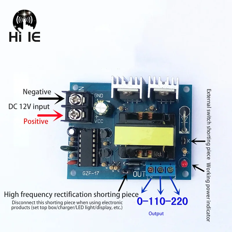 TL494 100 Вт Инвертор питания DC12V к AC 0-110 В 220 В конвертер усилитель повышающая плата DC к AC доска