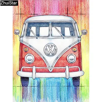 

Zhui Star Full Square Drill 5D DIY Diamond Painting "Color Volkswagen" 3D Embroidery Cross Stitch Rhinestone Mosaic Decor Y4