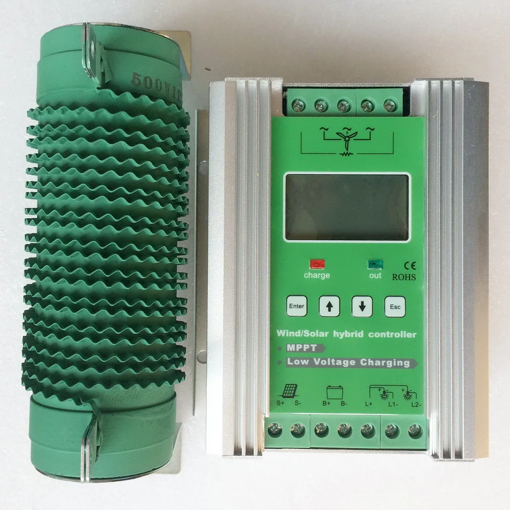 MPPT Wind Solar Hybrid Boost Charge Controller 12V 24V apply for 800W