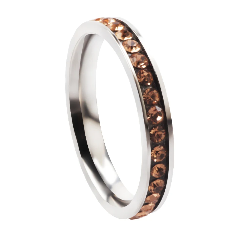 Stainless Steel Ring for Women CZ Stones Elegant Wedding Band Female Alliance Jewelry Party Gift Stainless Steel Ring Finger Ring Wedding Rings Wedding Ring