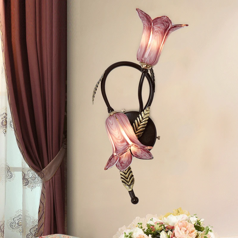 Blumen Form Von Eisen Wand Schlafzimmer Nachttischlampen