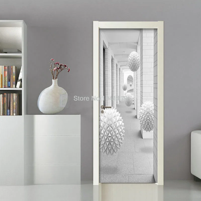 Criativo moderno 3d estéreo esfera corredor porta