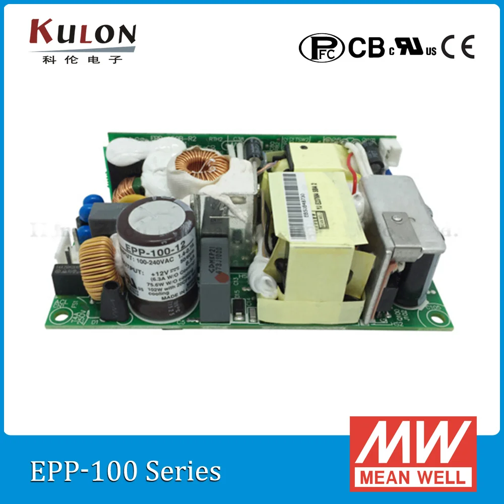 

Meanwell Single Output EPP-100 PSU with PFC Function Open Frame Power Supply 100W 12V/8.5A 15V/6.67A 24V/4.2A 27V/3.71A 48V/2.1A