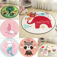 Белый розовый круглый ковер с изображением слона Ежика из мультфильма мягкий детский игровой коврик для спальни, гостиной, пола, игровой коврик для ползания, домашний декор