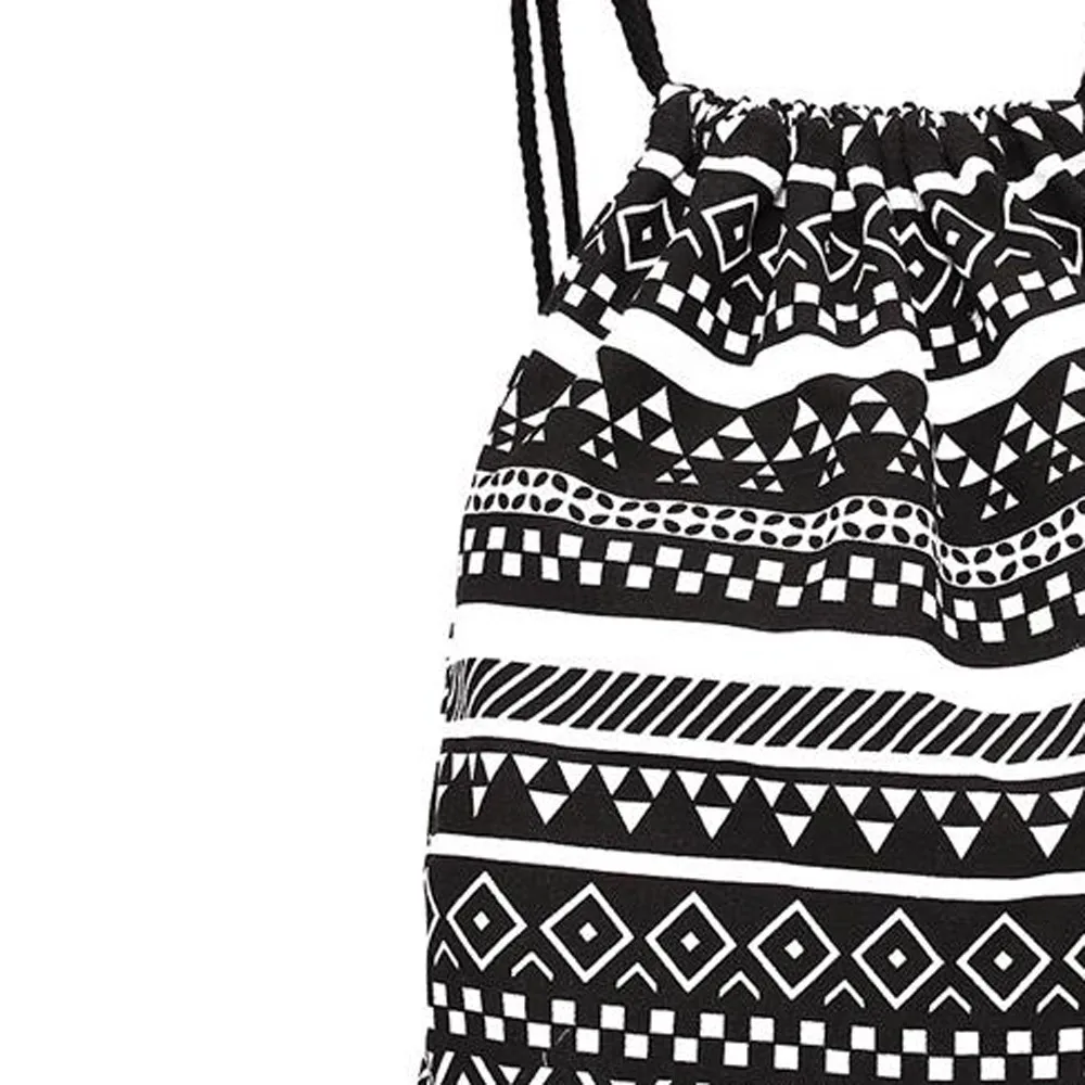 Модная хлопковая сумка-мешок для женщин и мужчин унисекс Ретро Геометрическая Сумка на шнурке с рисунком дорожная сумка