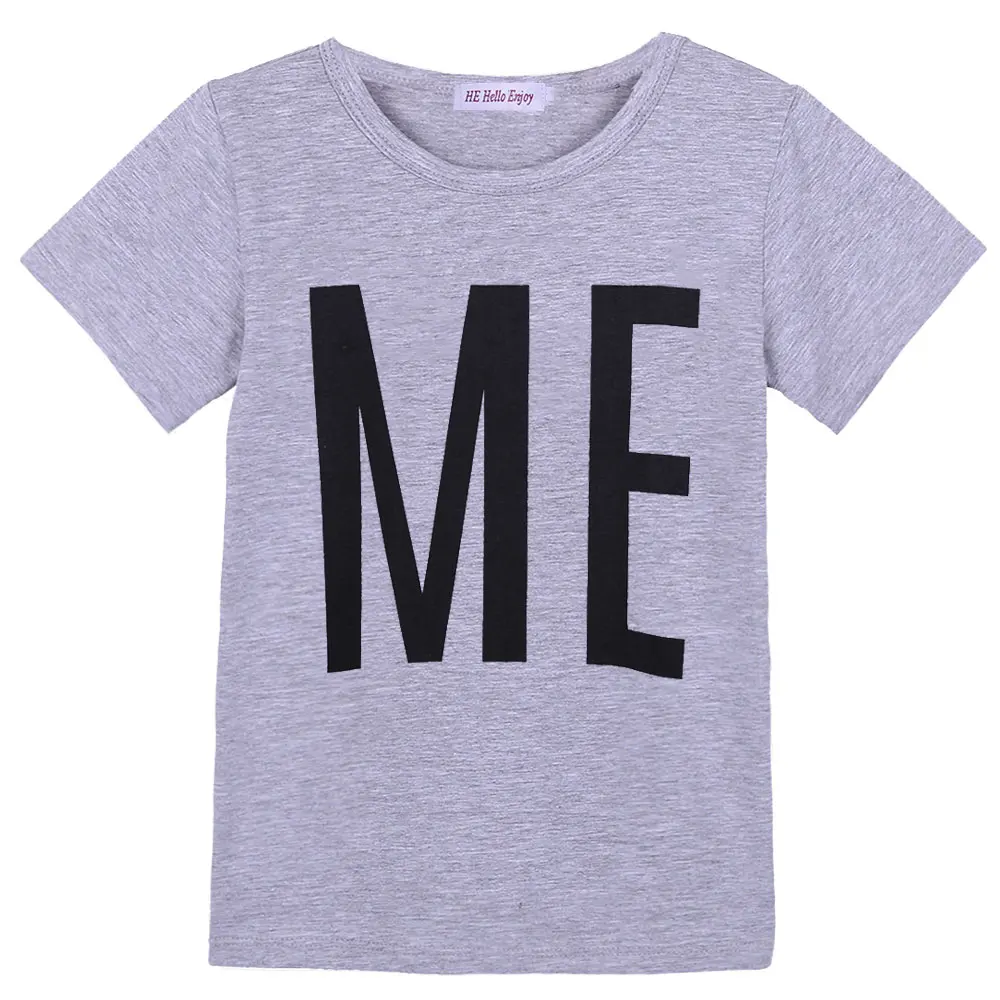 HE Hello Enjoy/Семейные комплекты футболка для папы и сына черные комбинезоны с надписями для маленьких мальчиков, топы для папы, футболки для детей - Цвет: ME C Gray Dad