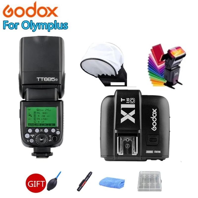 

Godox TT685O 2.4G HSS 1/8000s TTL II GN60 Camera Flash Speedlite + X1T-O Transmitter + Softbox for Panasonic Olympus +Gift Kit