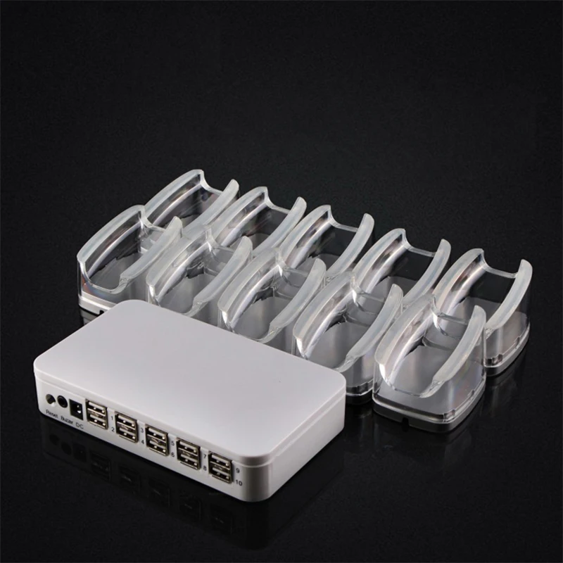 

10 port mobile phone anti-theft device phone burglar alarm tablet security display stand charging alarm security box with cables
