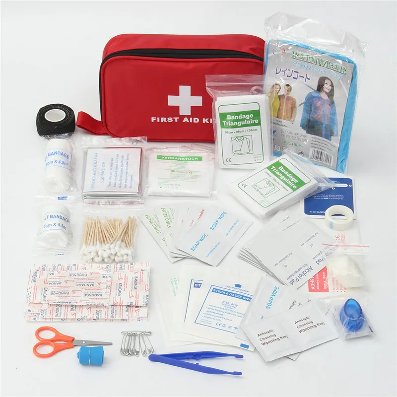 

Safurance 180pcs/pack Safe Outdoor Wilderness Survival Travel First Aid Kit Camping Hiking Medical Emergency Treatment Pack Set