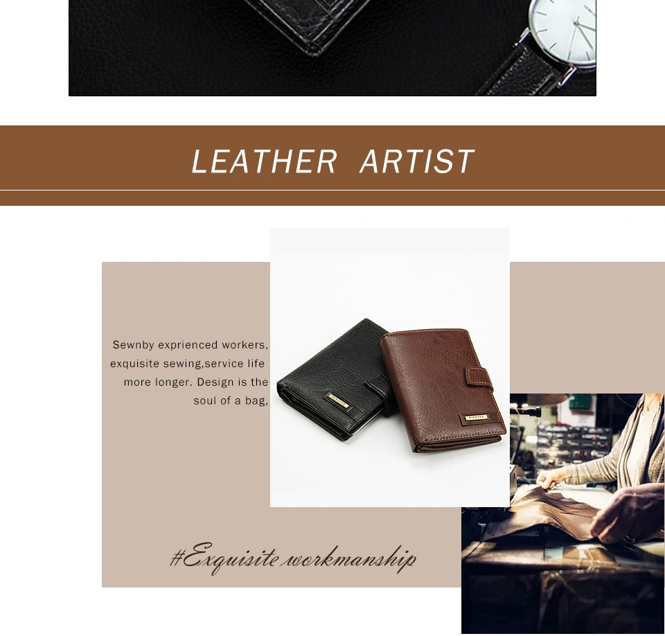 Thread Men Wallet Hasp Small Wallets Multi-pocket Male Clutch PU Leather Man Money Bag Coin Pocket Short Men Wallet Card Holder
