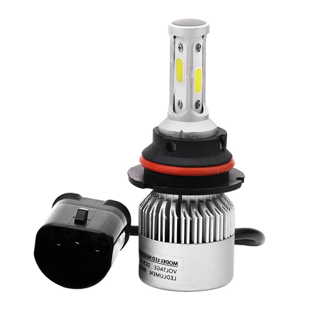 2 шт. супер яркий COB 9007-S2 8000LM 80 Вт светодио дный CarHeadlight туман LightLamp лампы