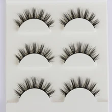 3 пары, натуральные ресницы ручной работы, Черные Накладные ресницы из искусственного меха норки, Объемные Накладные ресницы с объемным крестиком, Мягкие Накладные ресницы для макияжа