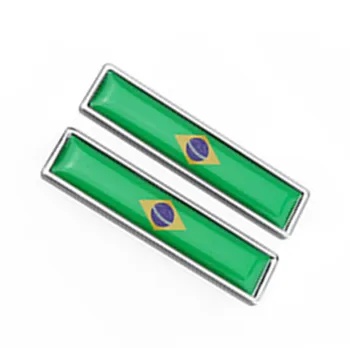 

5 Pairs Metal International Brazil Flags Car Emblem Badge Decorations 3D Brazil Flag Car Tail Fender Styling Stickers
