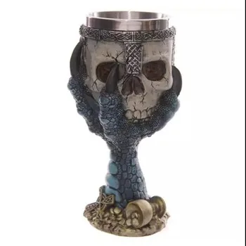 

Stainless Steel Goblet 3D Skull Skeleton Claw Wine Glasses Glass Beer Steins Halloween Party Drinking Glass Whiskey Cup