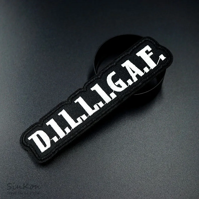 

DILLIGAF (Size:2.6X11.5cm) DIY Badges Patch Embroidered Applique Sewing Label Clothes Stickers Apparel Accessories Badge