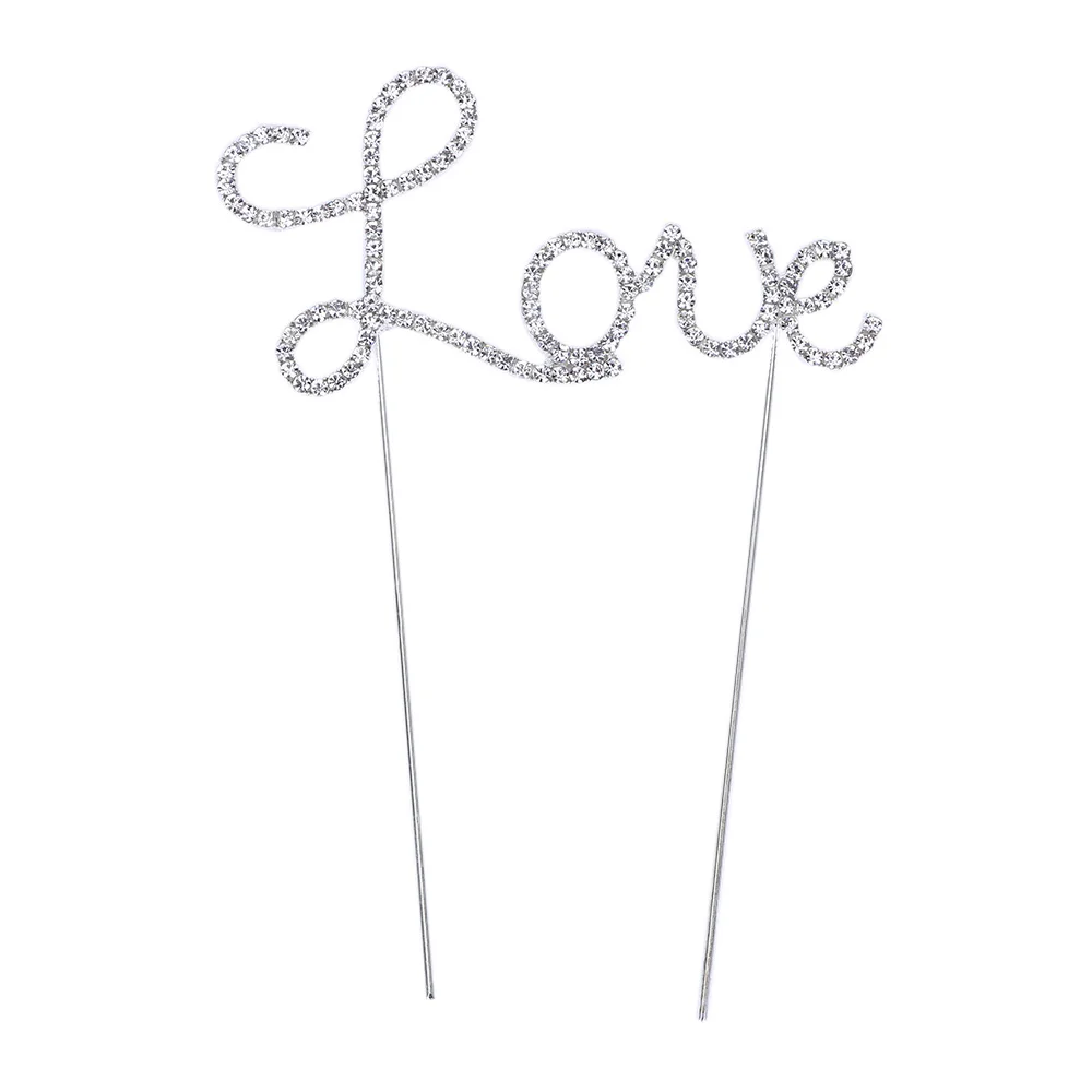 Креативные Хрустальные Стразы ЛЮБОВЬ сверкающие торт Топпер Для романтической свадьбы День рождения Юбилей инструменты для украшения торта