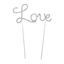 Креативные Хрустальные Стразы ЛЮБОВЬ сверкающие торт Топпер Для романтической свадьбы День рождения Юбилей инструменты для украшения торта