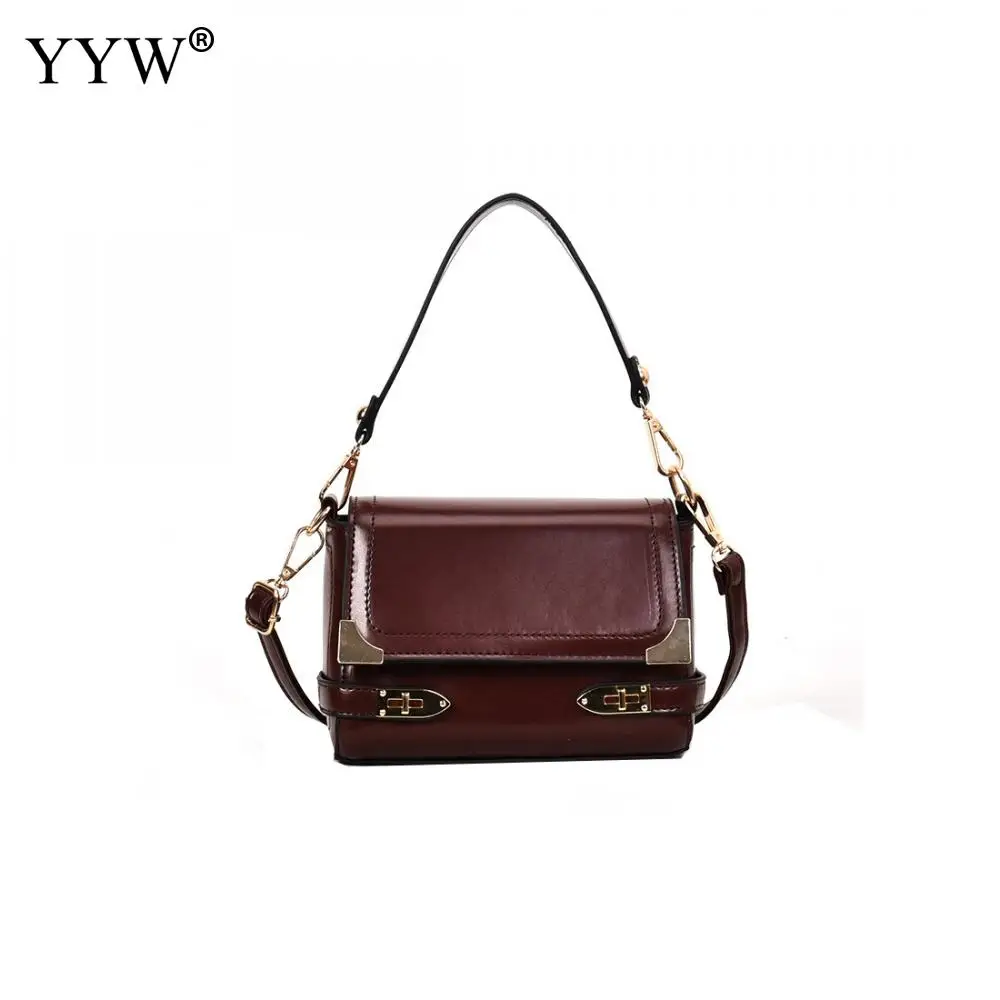 

YYW Retro Flip Small Square Bag Personalized Shoulder Handbag Differential Lock Mini Bag Pu Leather Messenger Bag For Women