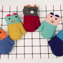 Лидер продаж, детские перчатки хлопковые зимние Детские утепленные Лоскутные теплые зимние ремни-перчатки для мальчиков и девочек