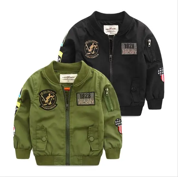 

Spring Autumn Jackets for Boy Coat Bomber Jacket Army Green Boy's Windbreaker Winter Jacket Print Kids Children Jacket