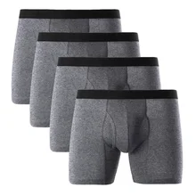 4 шт./лот, длинные трусы-боксеры, хлопковое Мужское нижнее белье, боксеры, мужские сексуальные трусы-боксеры, мужские трусы-боксеры, европейский размер XL