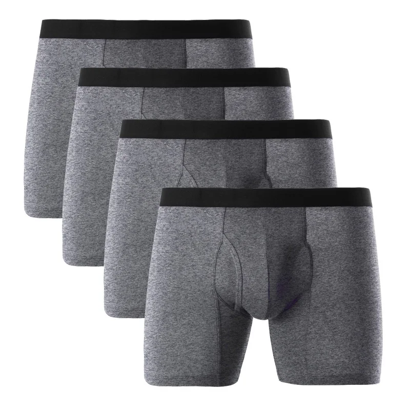 

4pcs/Lot Long Leg Boxer Cotton Men'S Underwear Boxers Male Slip Sexy Gay Cueca Homme Boxershorts Men Underpants European Size XL