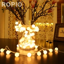 ROPIO светодиодный светильник 10 м 100 светодиодный теплый белый Сказочный светильник s домашний сад Рождественская елка вечерние праздничные украшения