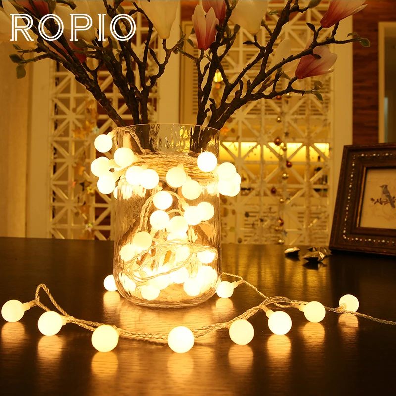 

ROPIO LED String Light 10M 100 LEDs Warm White Fairy Lights Home Garden Christmas Tree Party Outdoor Holiday Decoration