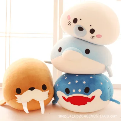 

Cute dolphin Orca plush toy penguin sea lion ocean alliance foam particles children's puppet doll
