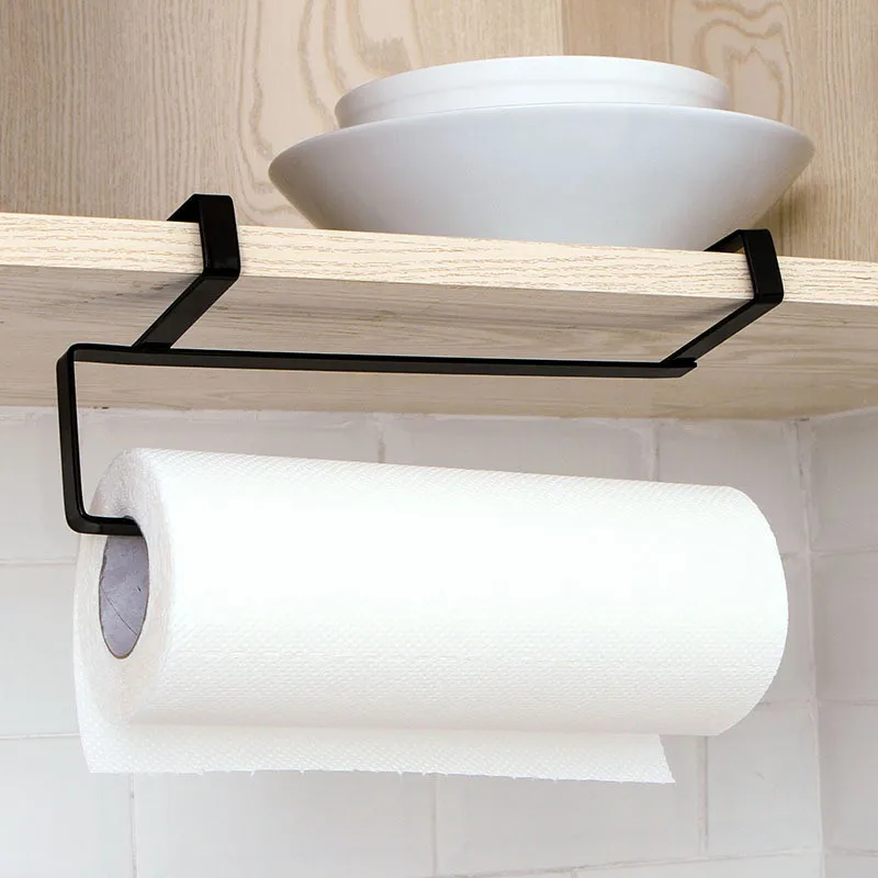 

Kitchen Roll Paper Towel Holder Storage Rack Sundries Organizer Home Hook Type Storage Tools Cabinet Cupboard Tissue Shelves