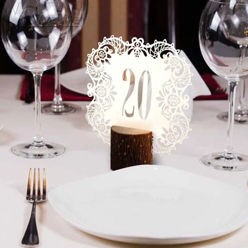 

10pcs Meakin Hollow Lace Table Number Table Cards from 11 to 20 Rustic Wedding Centerpieces Decor Vintage Wedding Decoration 4"