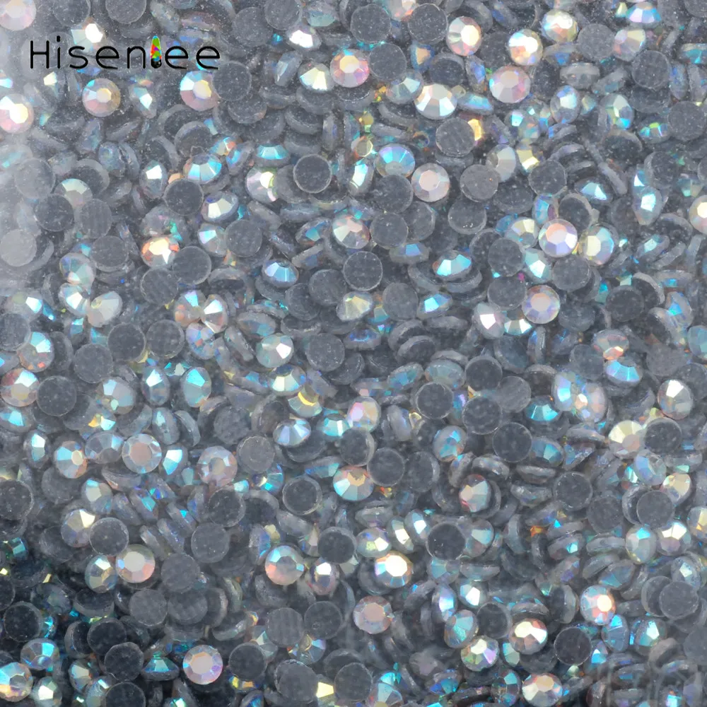 Hisenlee кристалл AB SS6 SS10 SS16 SS20 SS30 оптом Горячая фиксация Стразы Блестящие кристаллы Сделай Сам плоская задняя часть исправление камней Стразы