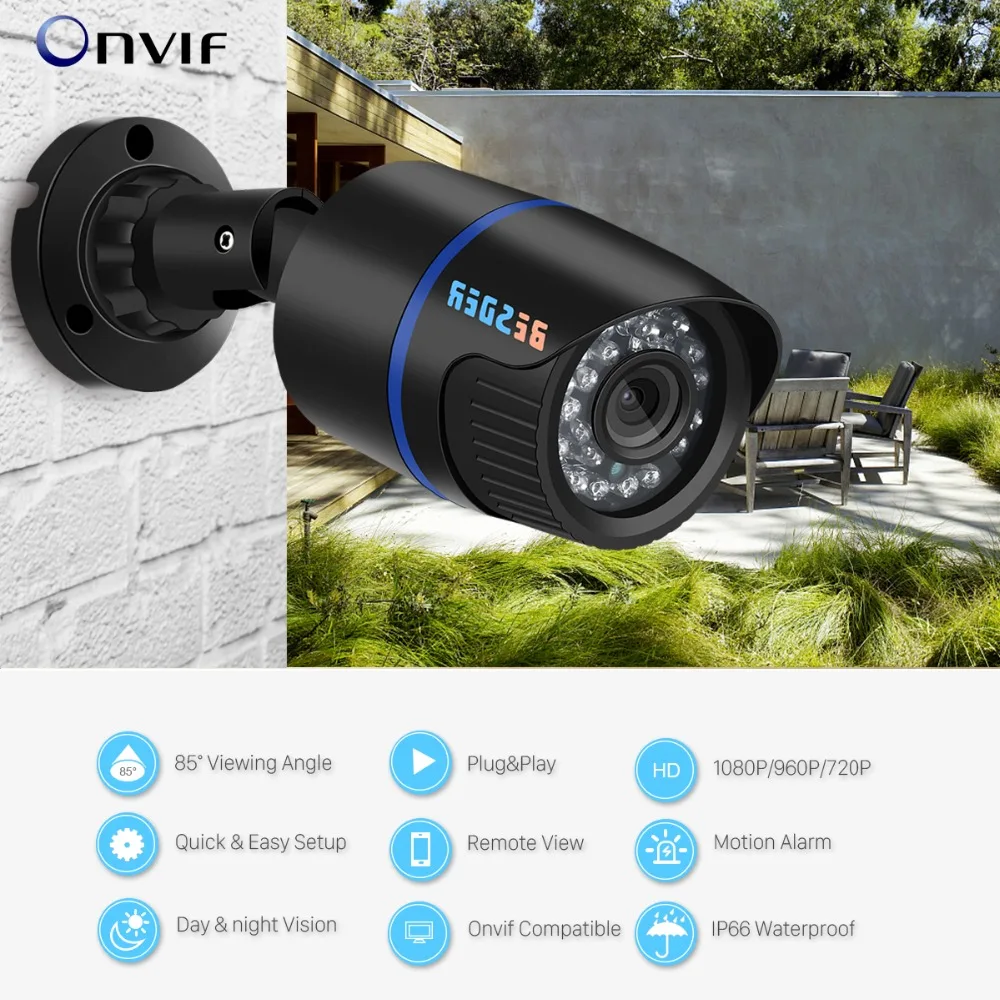 BESDER 1080/720p Full HD IP камера пуля наружная Водонепроницаемая безопасности ONVIF XMEye 20 м