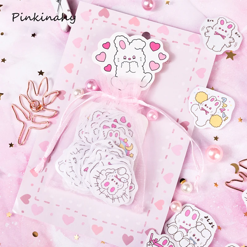 

100Pcs/box Cute Laser Rabbit Mini sticker Decoration DIY Scrapbook Notebook Album seal Sticker Stationery Kawaii Sticker DT016