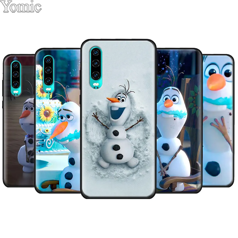 

Olaf Snowman Frozen Black Soft Case for Huawei P20 P30 Pro P9 P10 P20 P30 Lite P Smart Plus Mate 10 20 Lite Case Cover