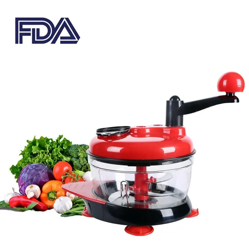 

Food Processor Meat Slicer Machine Kitchen Manual Egg Mixer Fruit Vegetable Nut Meat Chopper Blender Grinder with 3 Gears