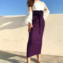 Faldas Mujer, ограниченное по времени предложение, хлопок, полиэстер, одноцветные юбки для женщин, s, юбка на шнуровке, новинка, гофрированная Талия, галстук, облегающая бедра, для женщин