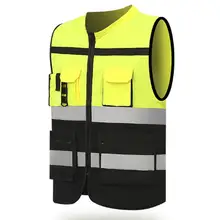 Безопасный Жилет для езды на велосипеде, светоотражающий жилет, спасательный жилет желтого и черного цвета, санитарно-техническое оборудование для работы на открытом воздухе