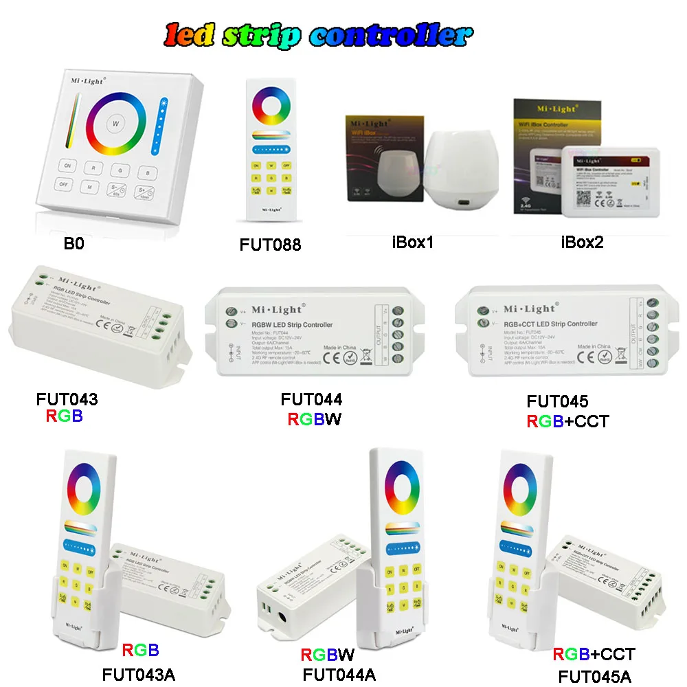 

MiBOXER DC12V-24V 2.4G Wireless Remote RGB/RGBW/RGB+CCT LED Strip Controller WIFI Smart Panel turn off light timing Dimmer