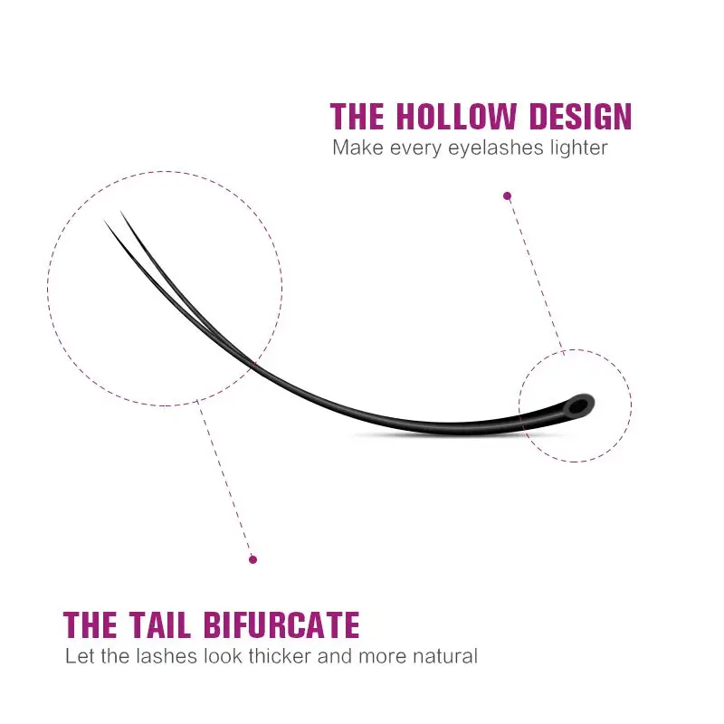 Полые внутри двойные кончики на хвосте супер мягкие, для наращивания ресниц ресницы Макияж Красота Инструменты ресницы