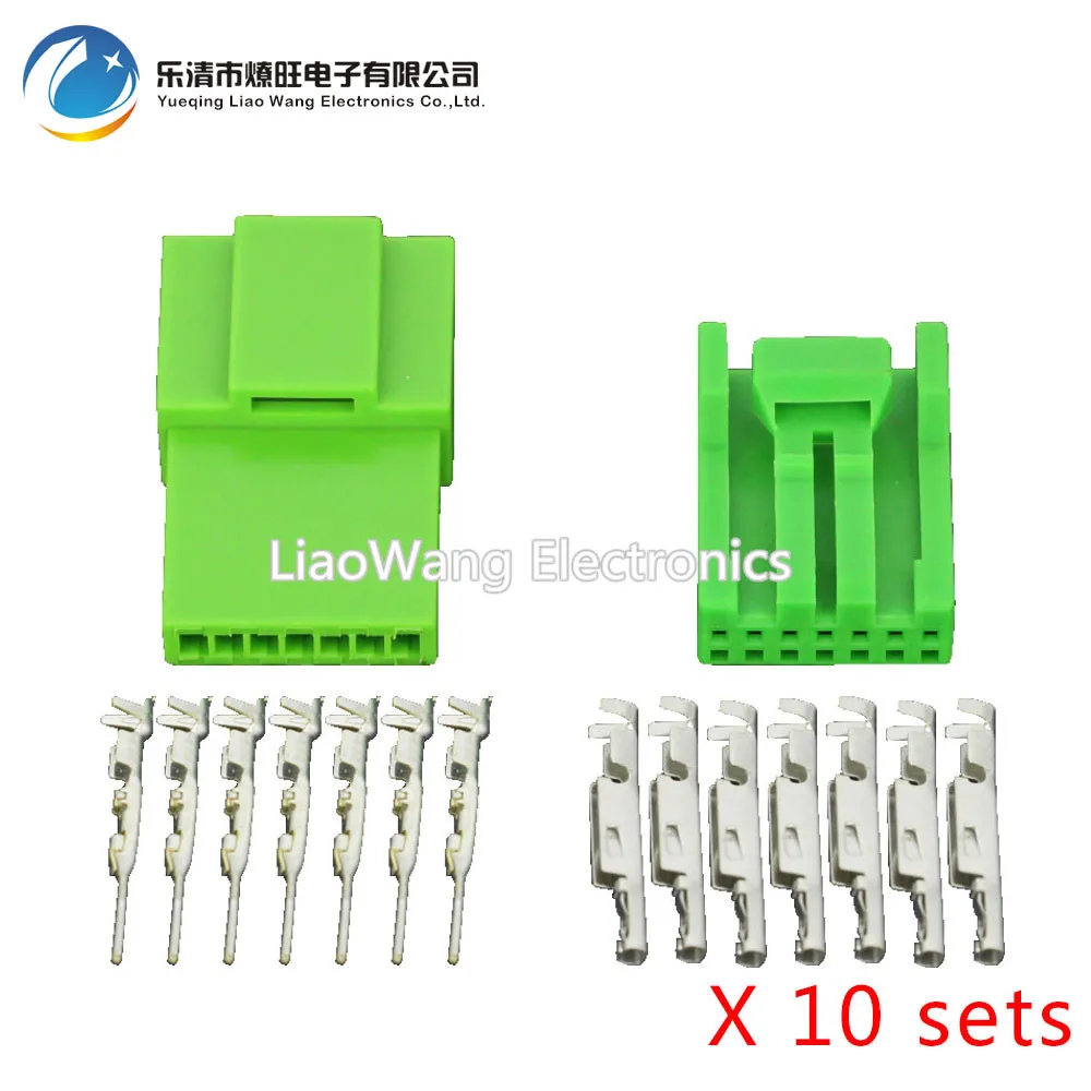 10 Sets 7 Pin series automotive instrument wiring harness plug green
