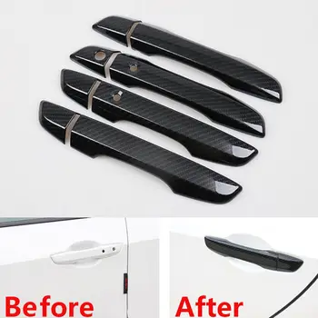 

For Honda Civic 10th 2016 2017 2018 LHD 8Pcs Carbon Fiber Style Exterior Door Handle Grab Cover Bezel Trim Styling Accessories
