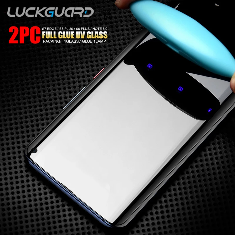 

2PC Full Glue Cover UV Liquid Curved Tempered Glass For Samsung Galaxy S8 S9 10 Plus Note 8 9 S10 e 5D Screen Protector 9H Film