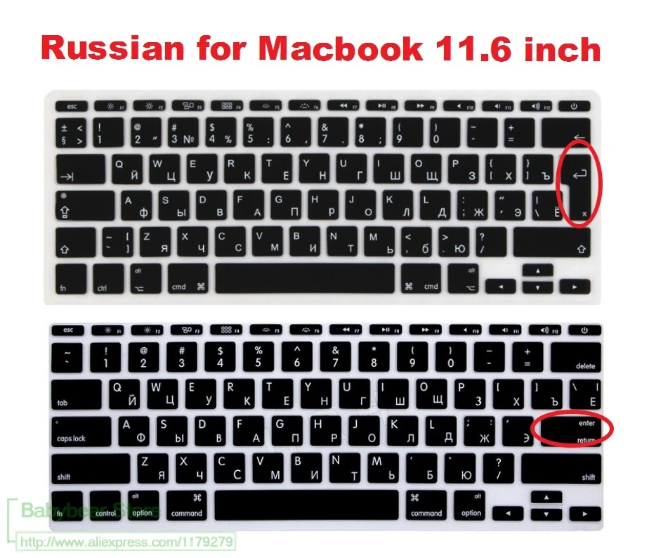 

Russia EURO/US Enter keyboard Cover for Macbook Air 11" 11.6'' Model A1465 A1370 for Apple Mac Book Air 11.6 Inch