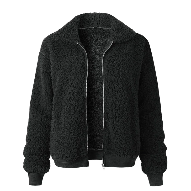 Женское повседневное пальто из искусственного меха, осенне-зимнее элегантное свободное теплое мягкое пальто на молнии