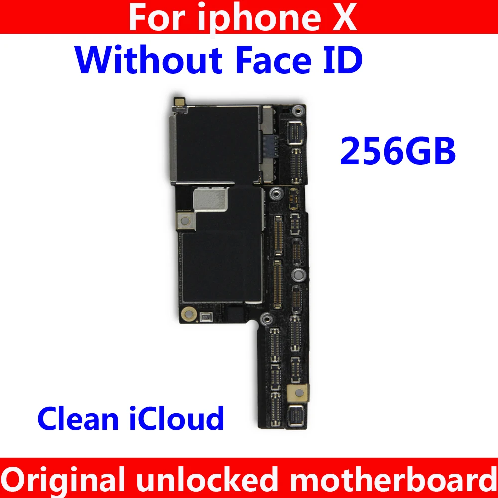256GB Original unlocked IOS system logic board without Face ID 100% good working Clean iCloud mainboard for iphone X motherboard | Мобильные