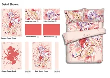 Japanese Anime Touhou Project Remilia Scarlet Flandre Scarlet Bed Sheet or Duvet Cover with Two Pillow cases bedding Linen