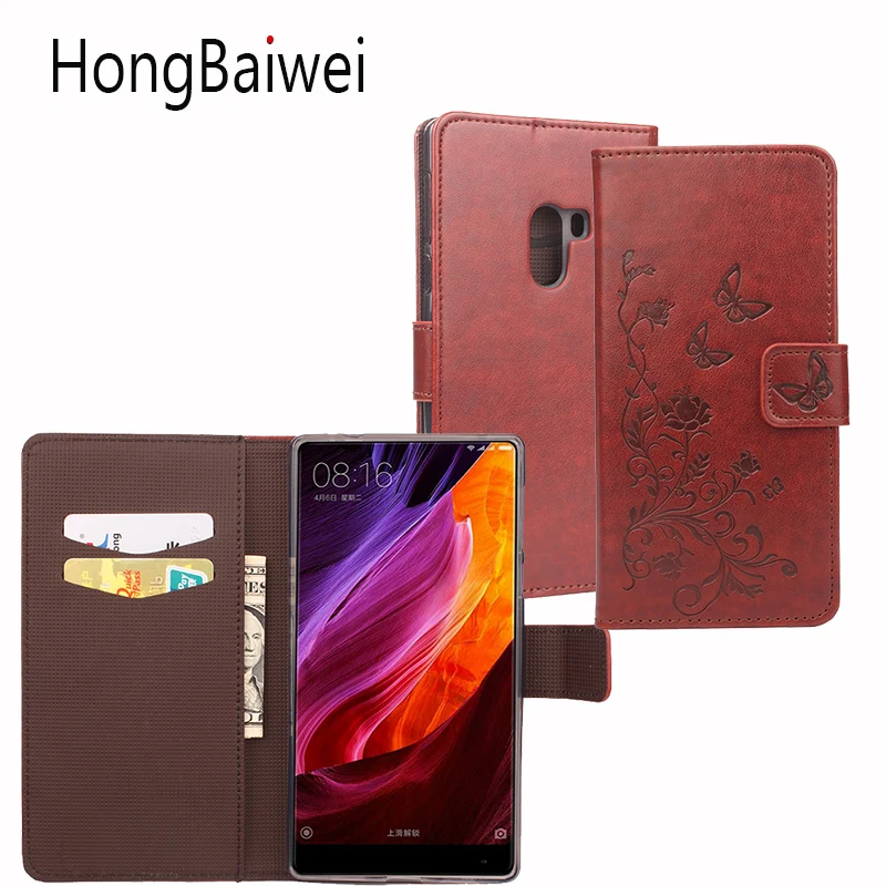 

HongBaiwei for Xiaomi MIX Case Cover Printed Butterfly Floral Leather Wallet Card Holder Flip Phone Bag Case for Xiaomi MIX